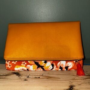 Rachel Pally Orange and Black Floral Clutch